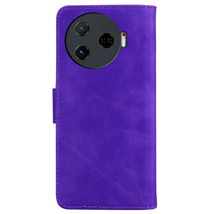 For Tecno Camon 30 Pro 5G / CL8 Skin Feel Pure Color Flip Leather Phone Case