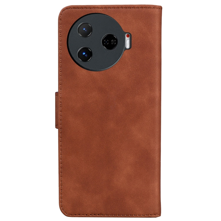 For Tecno Camon 30 Pro 5G / CL8 Skin Feel Pure Color Flip Leather Phone Case