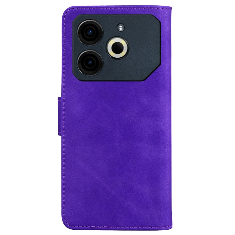 For Tecno Pova 6 Neo Skin Feel Pure Color Flip Leather Phone Case