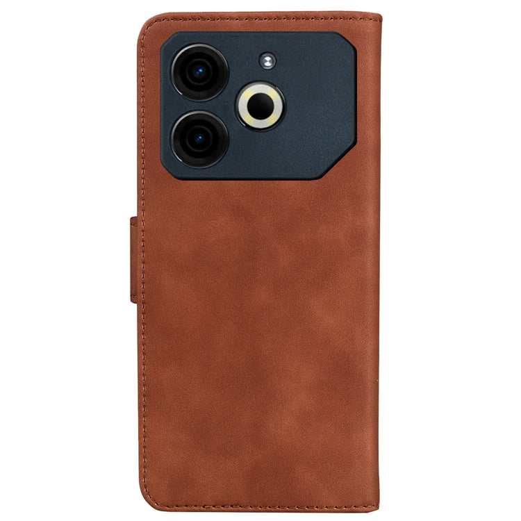 For Tecno Pova 6 Neo Skin Feel Pure Color Flip Leather Phone Case