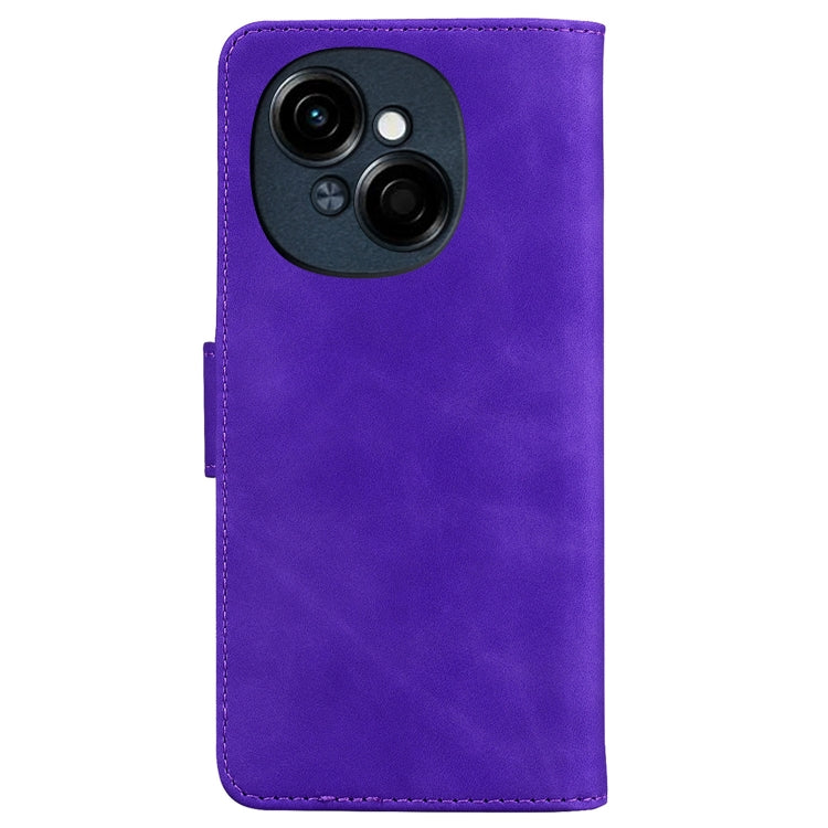 For Tecno Spark Go 1 / Pop 9 Pro Skin Feel Pure Color Flip Leather Phone Case