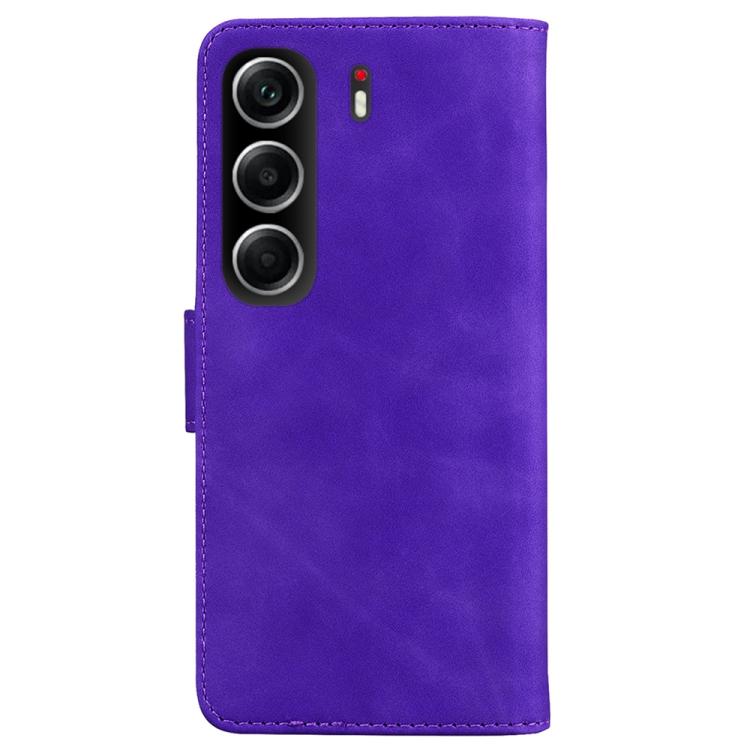 For Tecno Camon 40 Skin Feel Pure Color Flip Leather Phone Case
