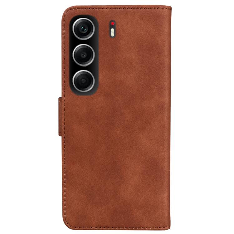 For Tecno Camon 40 Skin Feel Pure Color Flip Leather Phone Case