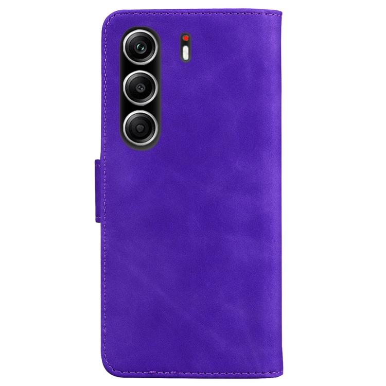For Tecno Camon 40 Pro 4G Skin Feel Pure Color Flip Leather Phone Case