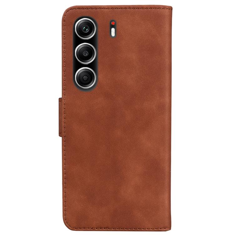 For Tecno Camon 40 Pro 4G Skin Feel Pure Color Flip Leather Phone Case