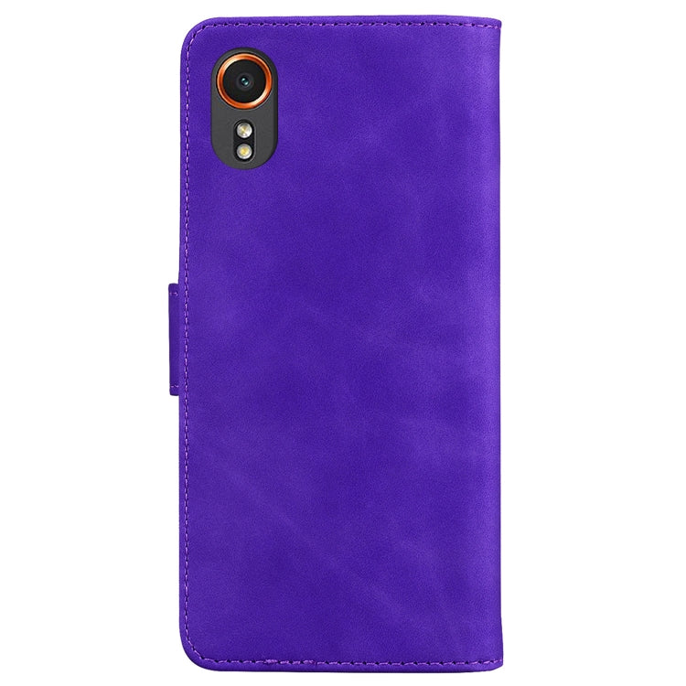 For Samsung Galaxy Xcover7 Skin Feel Pure Color Flip Leather Phone Case