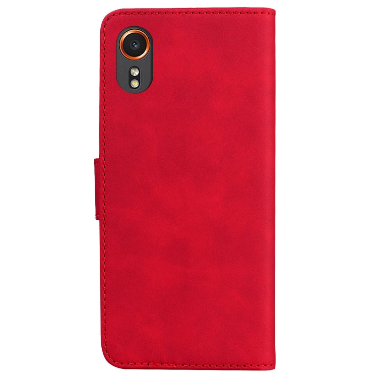 For Samsung Galaxy Xcover7 Skin Feel Pure Color Flip Leather Phone Case