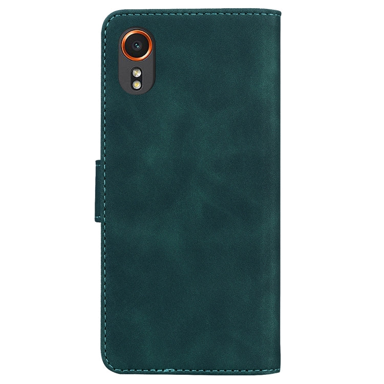 For Samsung Galaxy Xcover7 Skin Feel Pure Color Flip Leather Phone Case