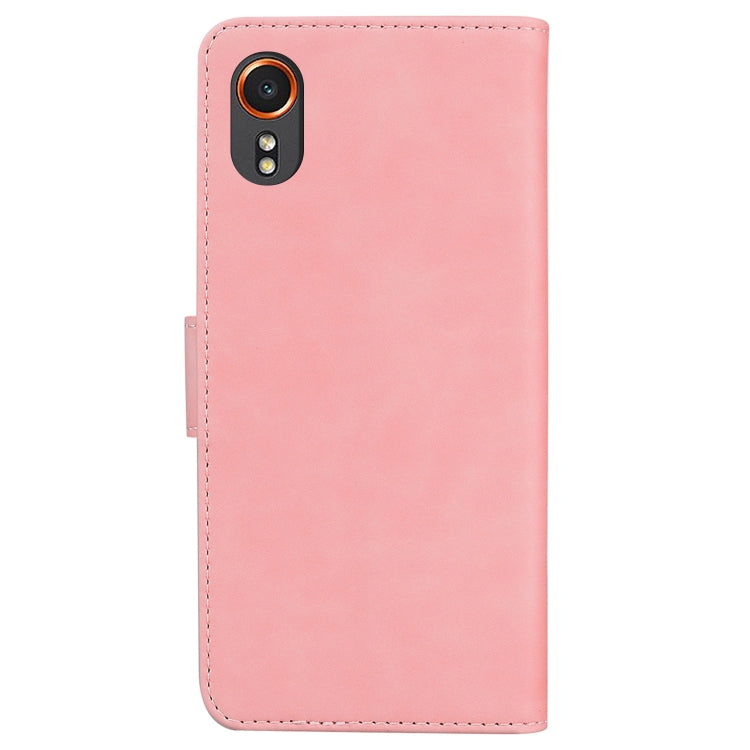 For Samsung Galaxy Xcover7 Skin Feel Pure Color Flip Leather Phone Case