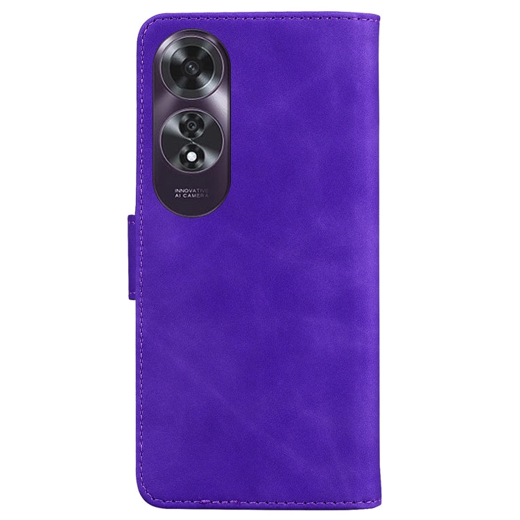 For OPPO A60 4G Skin Feel Pure Color Flip Leather Phone Case