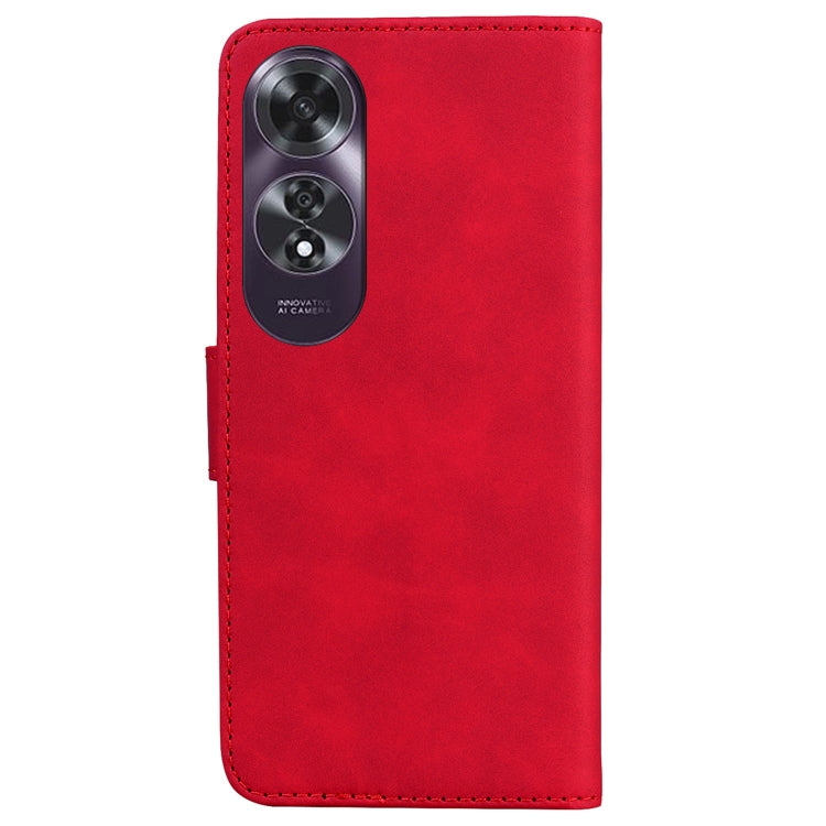 For OPPO A60 4G Skin Feel Pure Color Flip Leather Phone Case