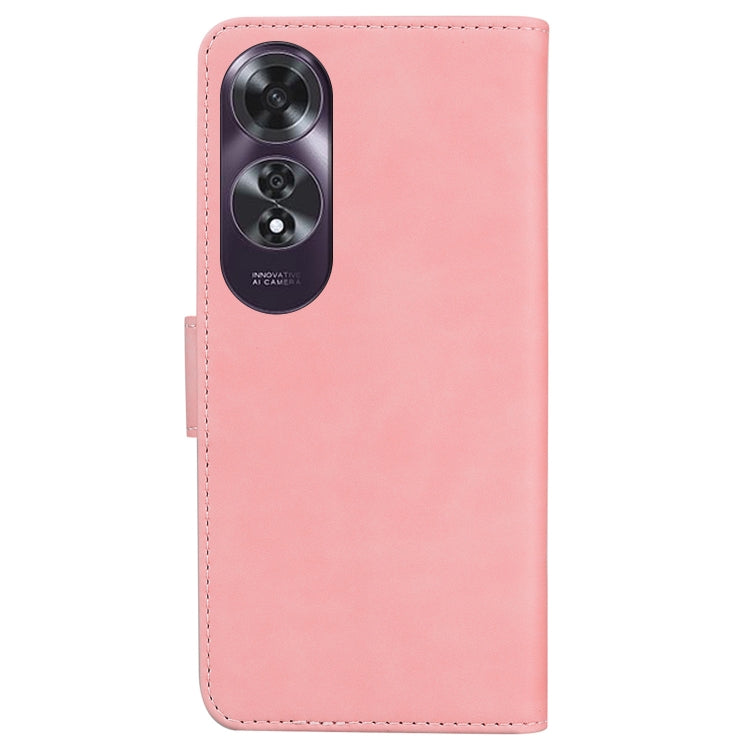 For OPPO A60 4G Skin Feel Pure Color Flip Leather Phone Case