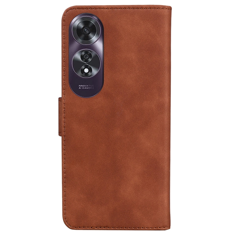 For OPPO A60 4G Skin Feel Pure Color Flip Leather Phone Case