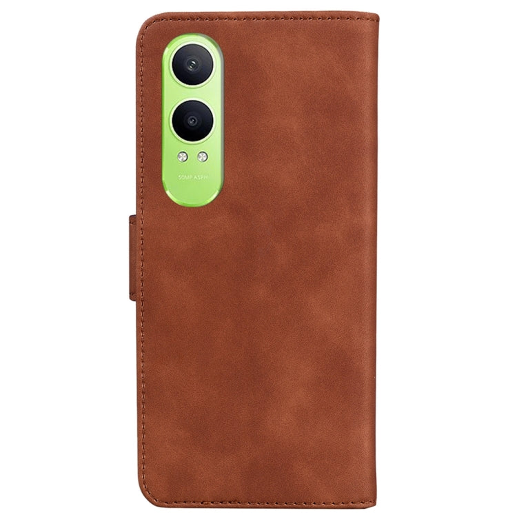 For OPPO K12x Skin Feel Pure Color Flip Leather Phone Case