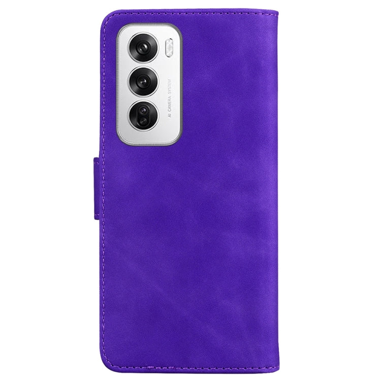 For OPPO Reno12 5G Global Skin Feel Pure Color Flip Leather Phone Case