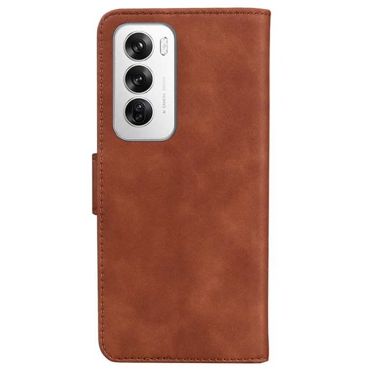 For OPPO Reno12 5G Global Skin Feel Pure Color Flip Leather Phone Case