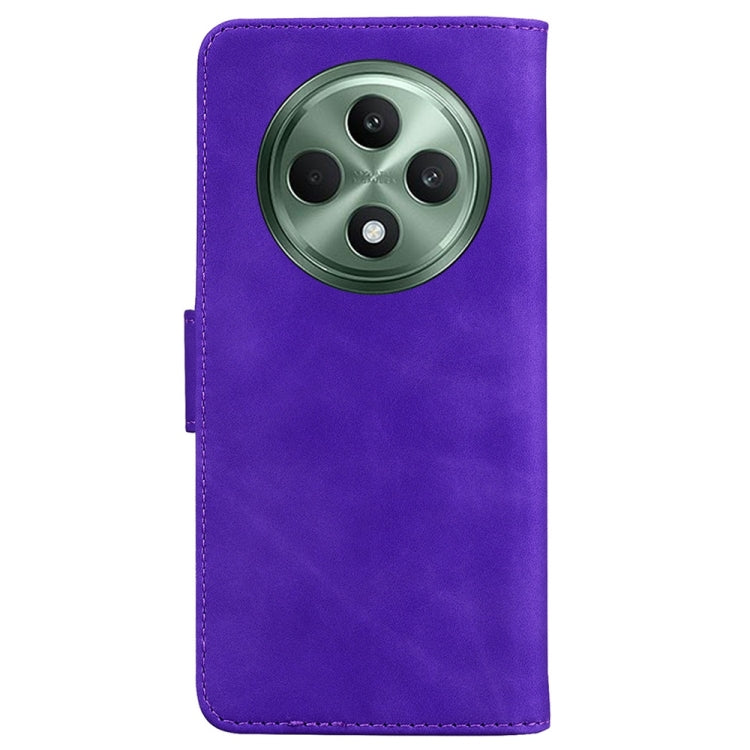 For OPPO Reno12 F 5G Skin Feel Pure Color Flip Leather Phone Case