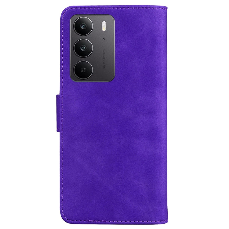For Realme C75 Skin Feel Pure Color Flip Leather Phone Case