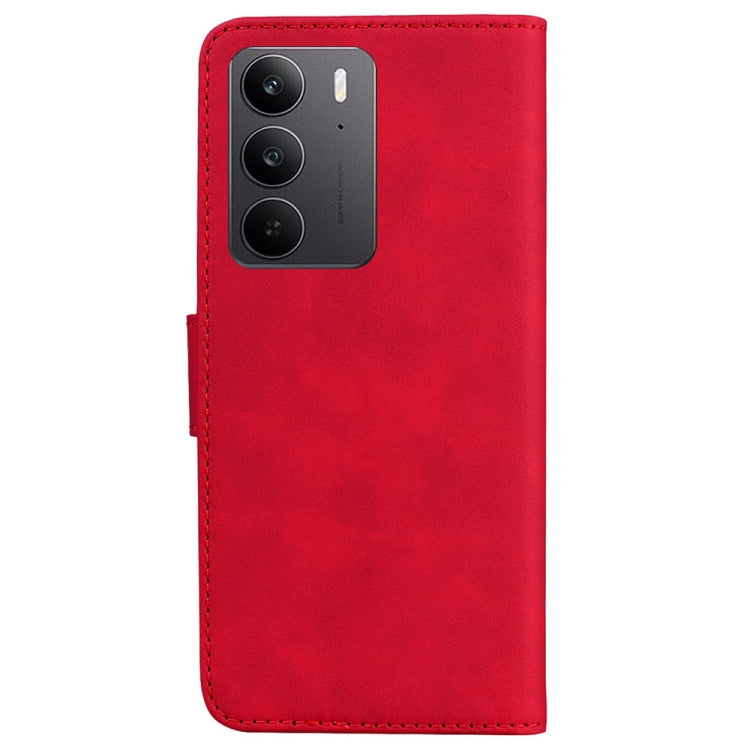 For Realme C75 Skin Feel Pure Color Flip Leather Phone Case