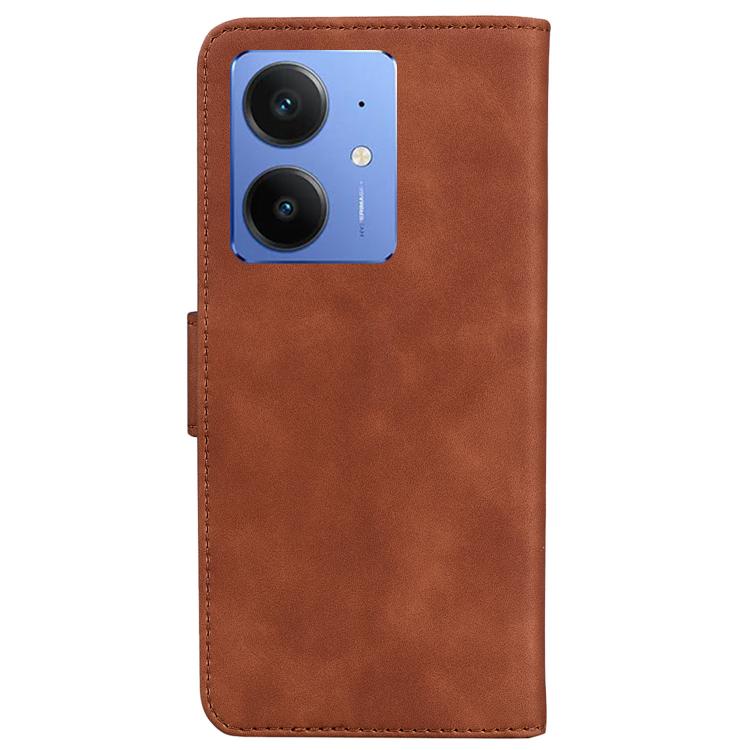 For Realme Neo7 SE Skin Feel Pure Color Flip Leather Phone Case