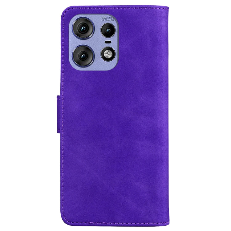 For Motorola Edge 50 Pro Skin Feel Pure Color Flip Leather Phone Case