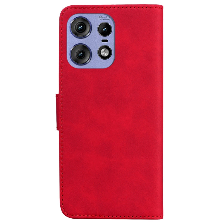 For Motorola Edge 50 Pro Skin Feel Pure Color Flip Leather Phone Case