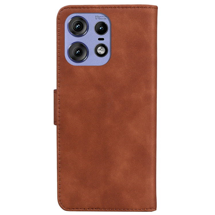 For Motorola Edge 50 Pro Skin Feel Pure Color Flip Leather Phone Case