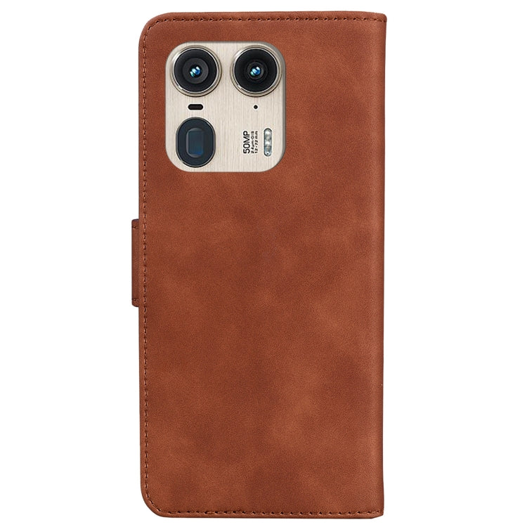 For Motorola Edge 50 Ultra Skin Feel Pure Color Flip Leather Phone Case
