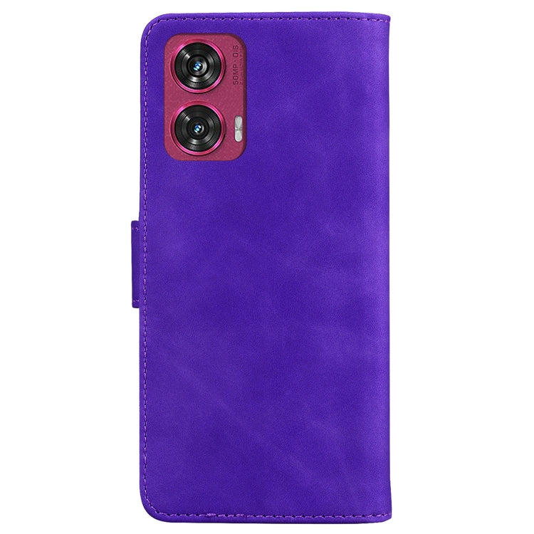 For Motorola Edge 50 Fusion Skin Feel Pure Color Flip Leather Phone Case