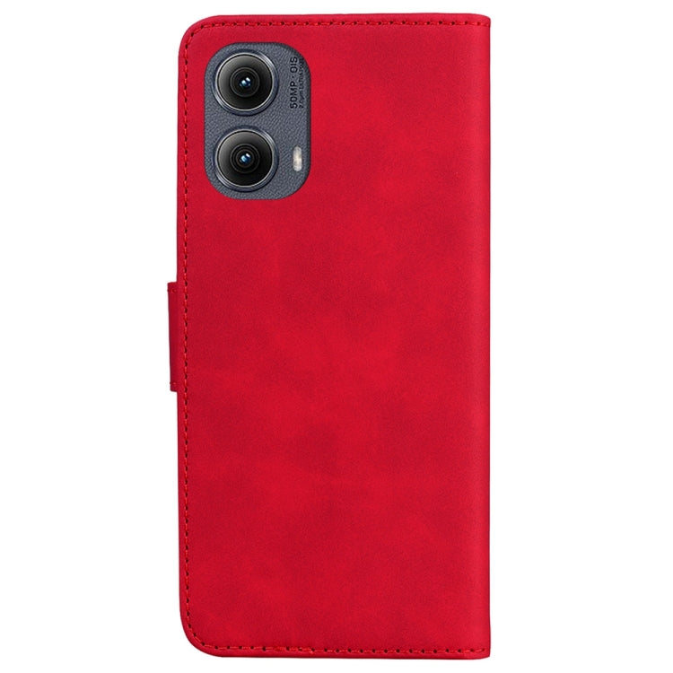 For Motorola Edge 2024 Skin Feel Pure Color Flip Leather Phone Case