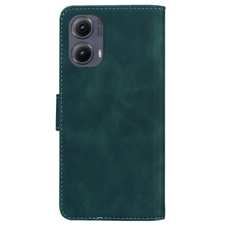 For Motorola Edge 2024 Skin Feel Pure Color Flip Leather Phone Case