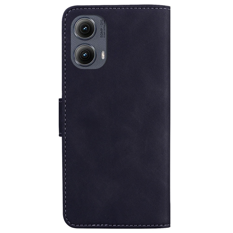 For Motorola Edge 2024 Skin Feel Pure Color Flip Leather Phone Case