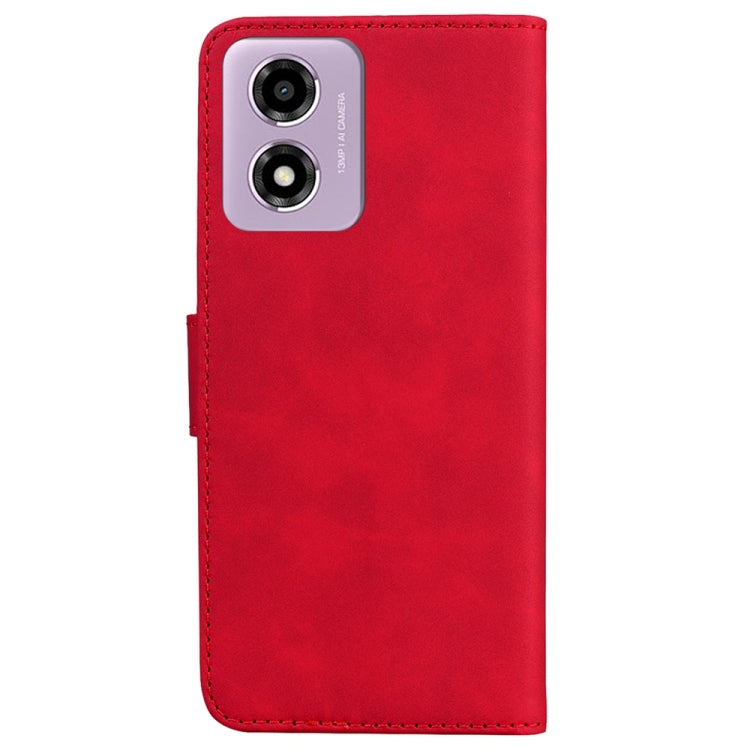 For Motorola Moto G04s / Moto E14 Skin Feel Pure Color Flip Leather Phone Case