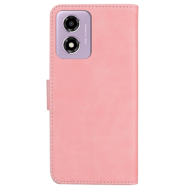 For Motorola Moto G04s / Moto E14 Skin Feel Pure Color Flip Leather Phone Case