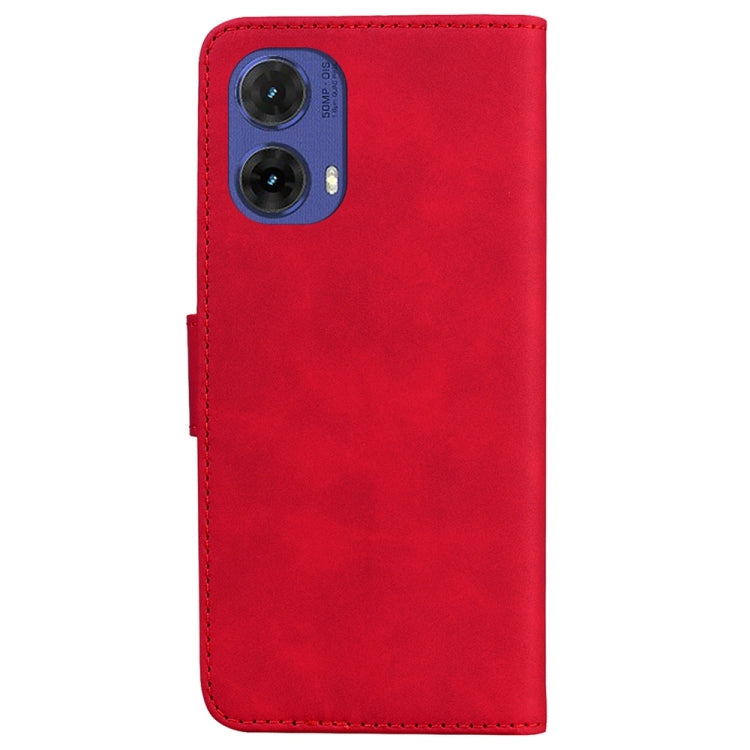 For Motorola Moto G85 Skin Feel Pure Color Flip Leather Phone Case