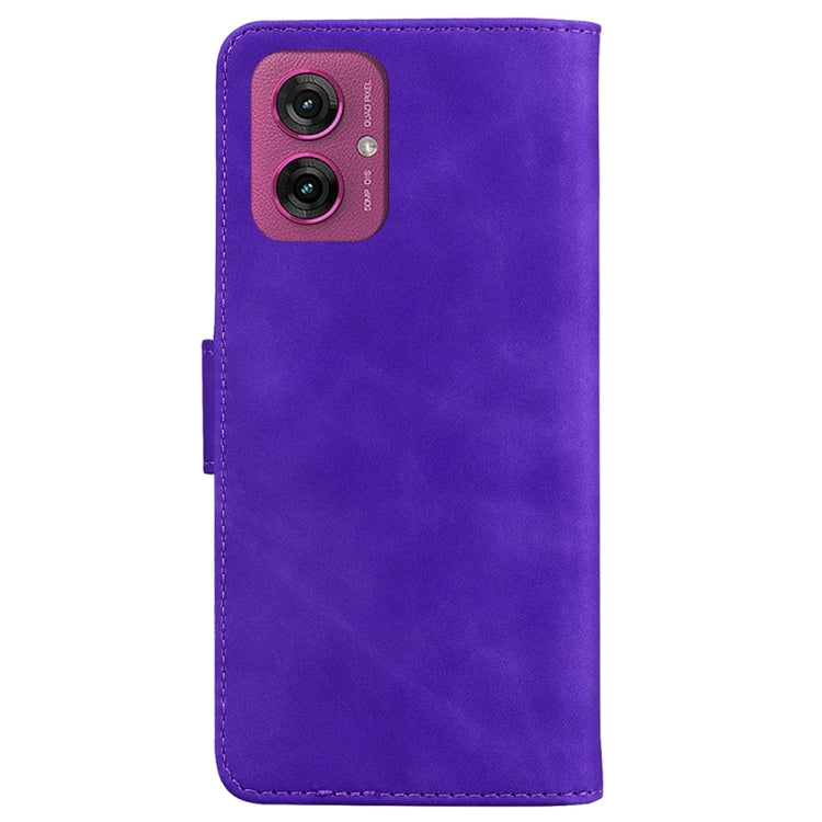 For Motorola Moto G55 Skin Feel Pure Color Flip Leather Phone Case