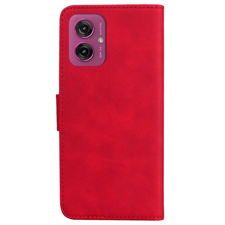 For Motorola Moto G55 Skin Feel Pure Color Flip Leather Phone Case