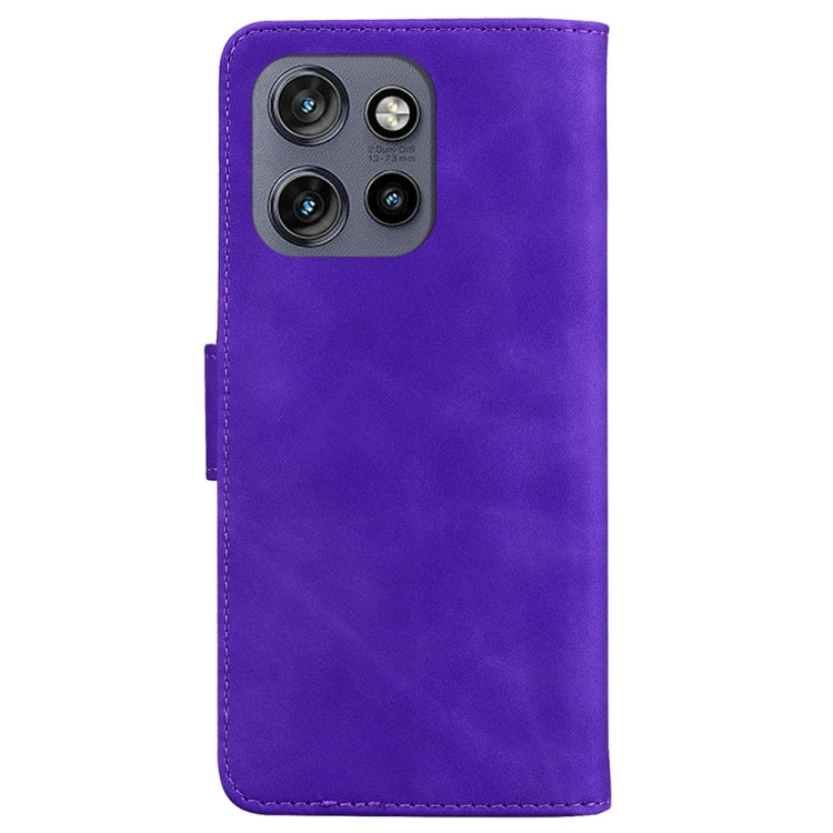 For Motorola Edge 50 Neo 5G Global Skin Feel Pure Color Flip Leather Phone Case