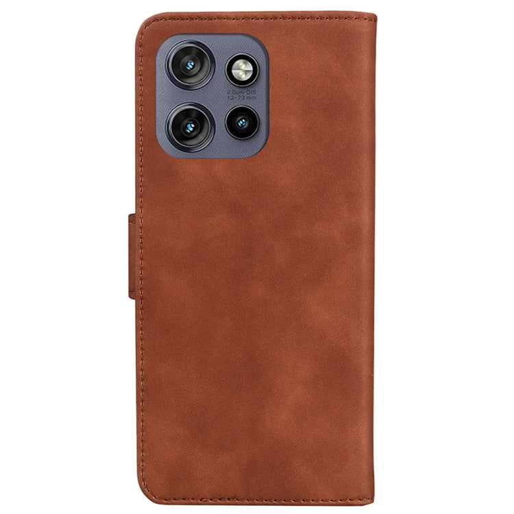 For Motorola Edge 50 Neo 5G Global Skin Feel Pure Color Flip Leather Phone Case