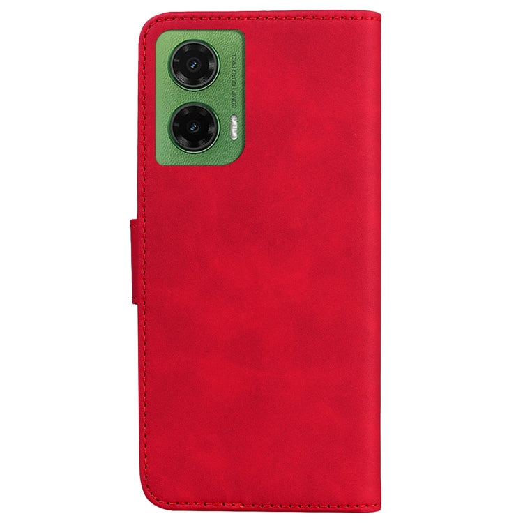 For Motorola Moto G35 Skin Feel Pure Color Flip Leather Phone Case