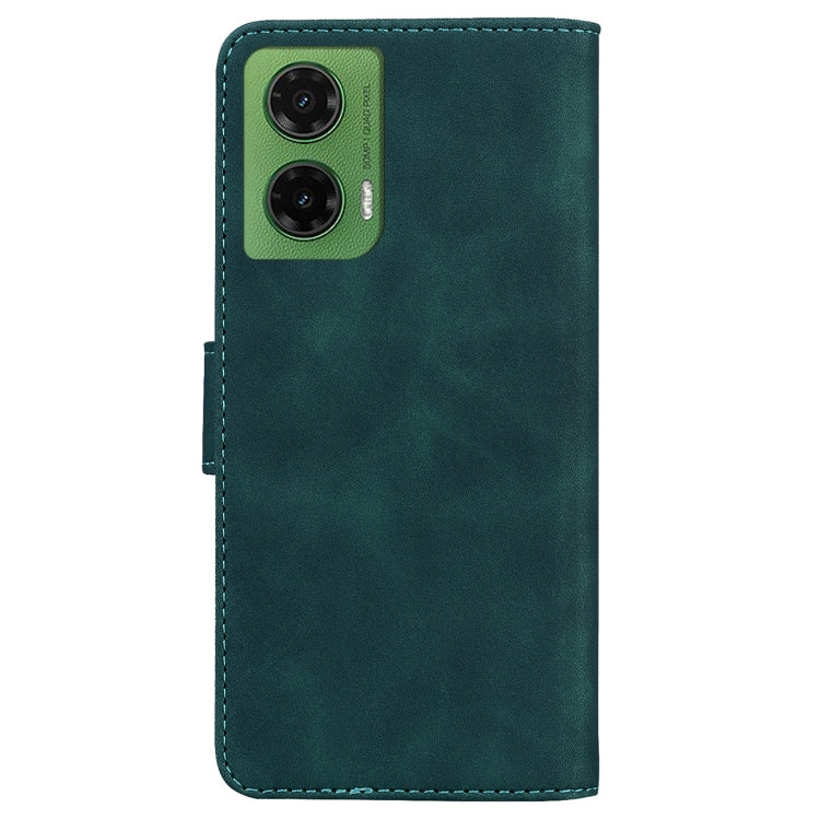 For Motorola Moto G35 Skin Feel Pure Color Flip Leather Phone Case