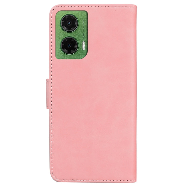 For Motorola Moto G35 Skin Feel Pure Color Flip Leather Phone Case