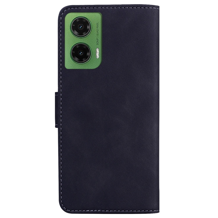 For Motorola Moto G35 Skin Feel Pure Color Flip Leather Phone Case