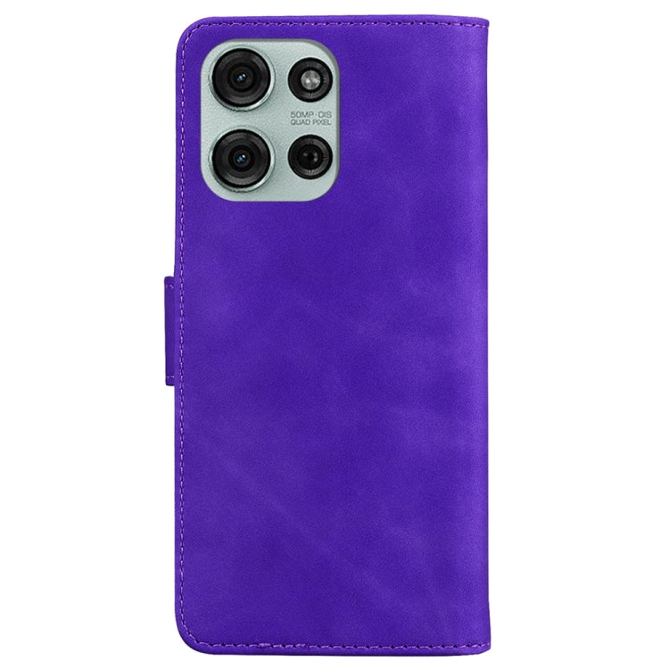 For Motorola Moto G75 5G Skin Feel Pure Color Flip Leather Phone Case