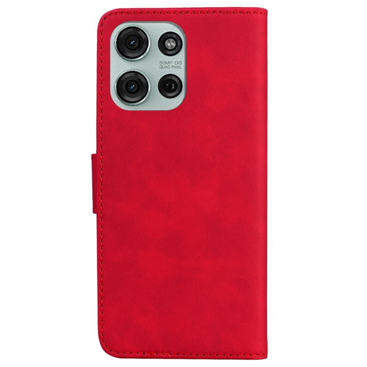 For Motorola Moto G75 5G Skin Feel Pure Color Flip Leather Phone Case