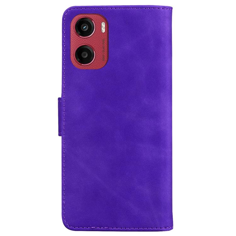 For Motorola Moto G05 / E15 Skin Feel Pure Color Flip Leather Phone Case