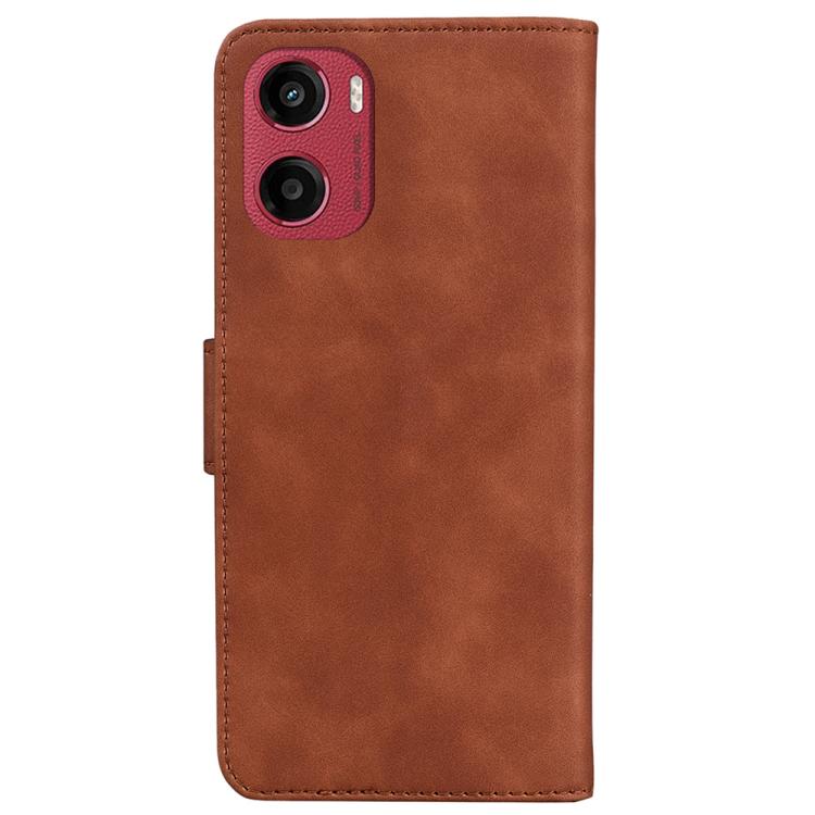 For Motorola Moto G05 / E15 Skin Feel Pure Color Flip Leather Phone Case