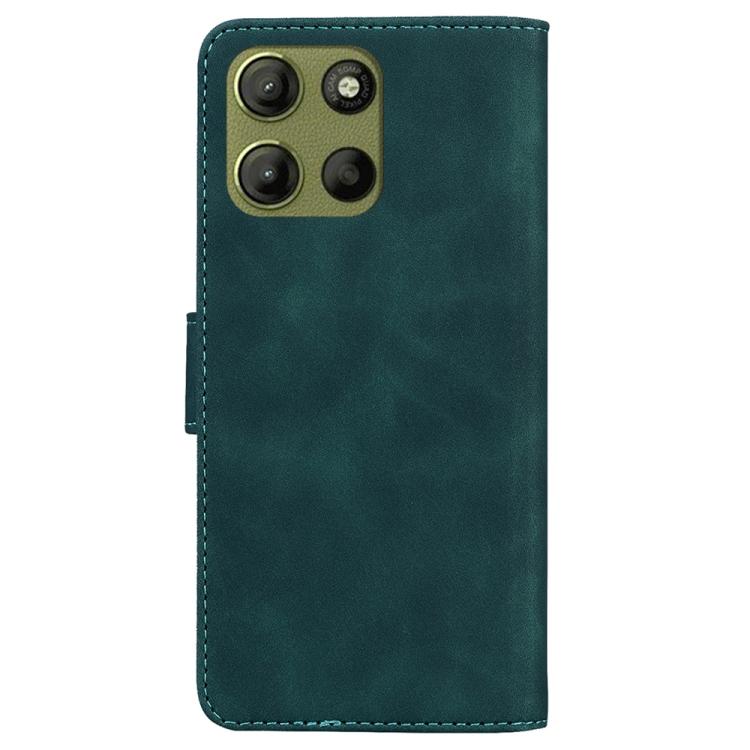 For Motorola Moto G15 Skin Feel Pure Color Flip Leather Phone Case