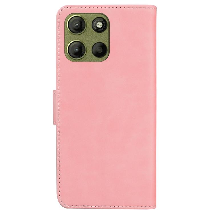 For Motorola Moto G15 Skin Feel Pure Color Flip Leather Phone Case