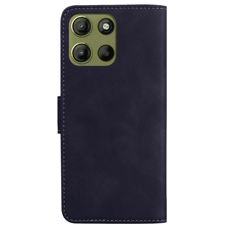 For Motorola Moto G15 Skin Feel Pure Color Flip Leather Phone Case
